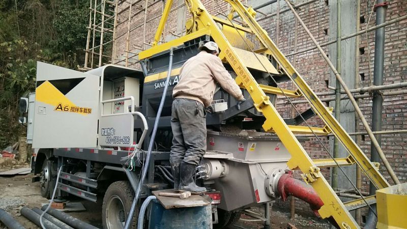 三民重科攪拌車載泵，“中彩路”建設(shè)的神秘武器